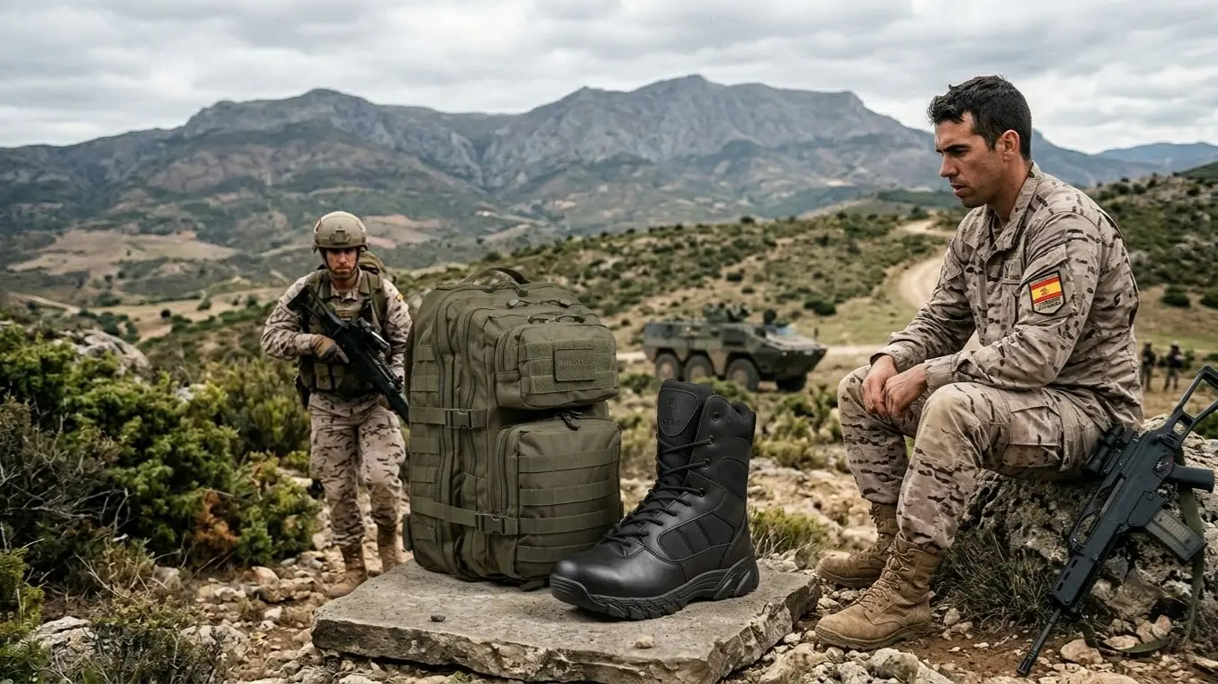 Material desplegado y mochila táctica para el CEFOT
