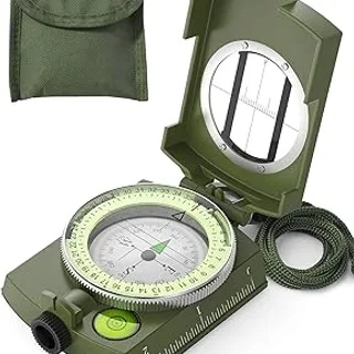 Sportneer Brújula de Marcha Militar, brújula de Bolsillo Profesional, brújula con Correa de Transporte para Caza, Senderis...