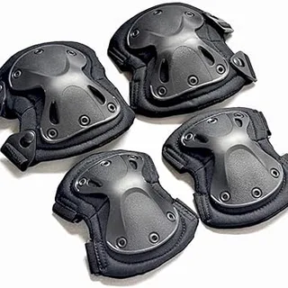 Rodilleras y coderas duras almohadilladas para combate táctico militar duro. Almohadillas de protección para seguridad en deportes de Ever Fairy., color negro, tamaño Tamaño libre