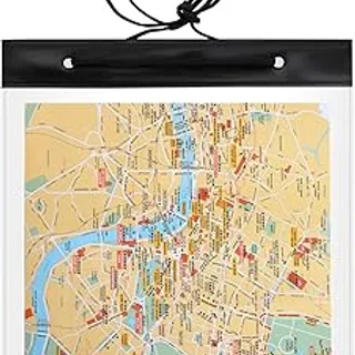 Sumind Estuche Impermeable de Mapas Cubierta de Mapa Transparente Bolsa de Mapa de Camping Funda de Mapas de Senderismo de PVC con Ventana Transparente y Correa de Cuello