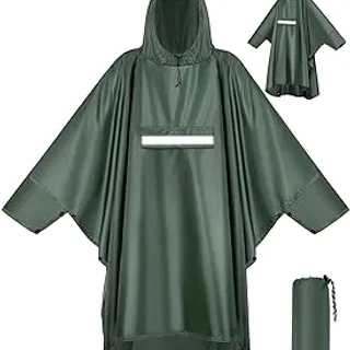 VOBUKE Poncho Lluvia Impermeable Plegable Chubasquero hombre Reutilizable Chaquetas Capa Lluvia Mujer con reflector Capuch...