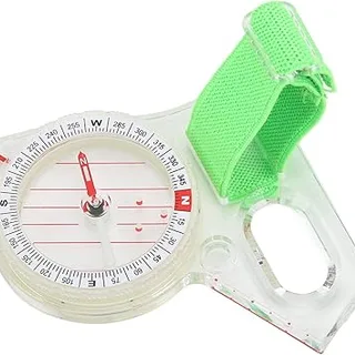 Brújula De Orientación Pulgar, Brújula de Senderismo de Escala Clara ABS Multifunción con Espejo de Visa de Tarjeta de Puntos Brillante para Senderismo, Camping, Carrera