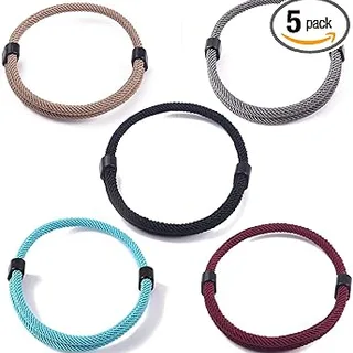 5 Piezas Paracord hecho de cuerda de vela cuerda de nailon | Para hombre y mujer | Banda de paracord surfista ajustable | Para deportes, aire libre y ocio