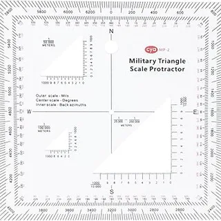 MGRS USNG - Escala de coordenadas práctica transparente, escala de mapa topográfico, navegación, transportador militar