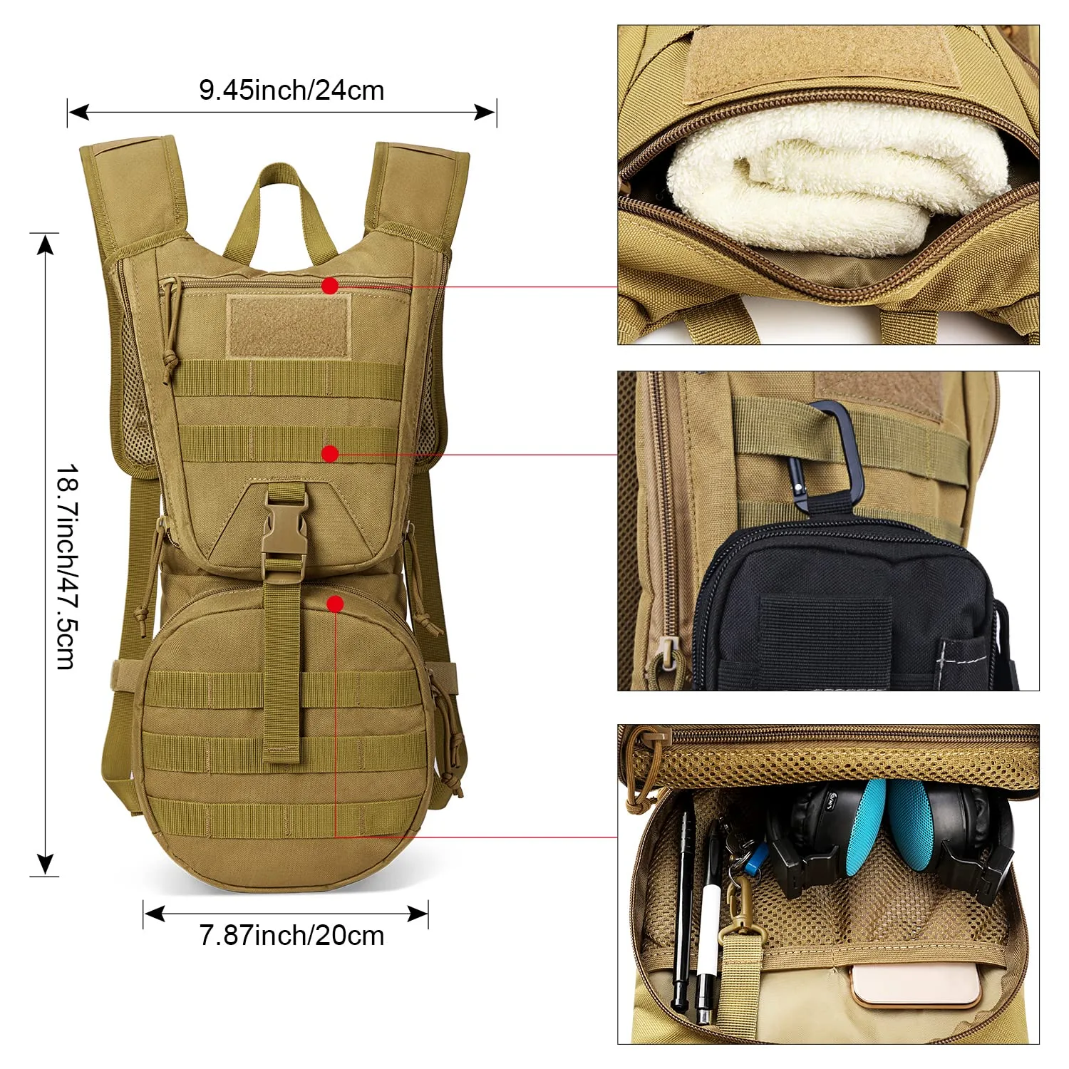 Mochila de hidratación 22L con vejiga de 3L 3