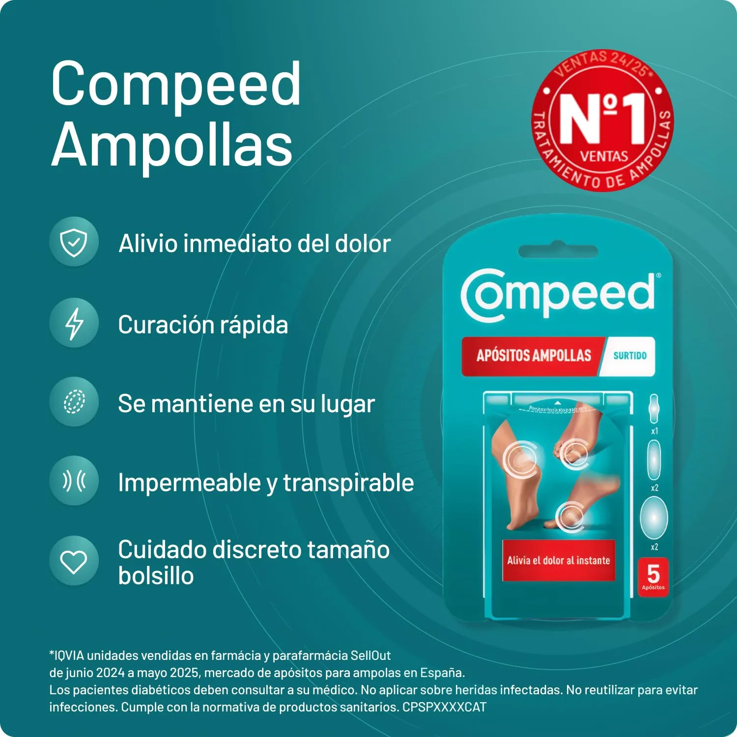 Apósitos Hidrocoloides para Ampollas y Rozaduras - Pack 5 Unidades 4