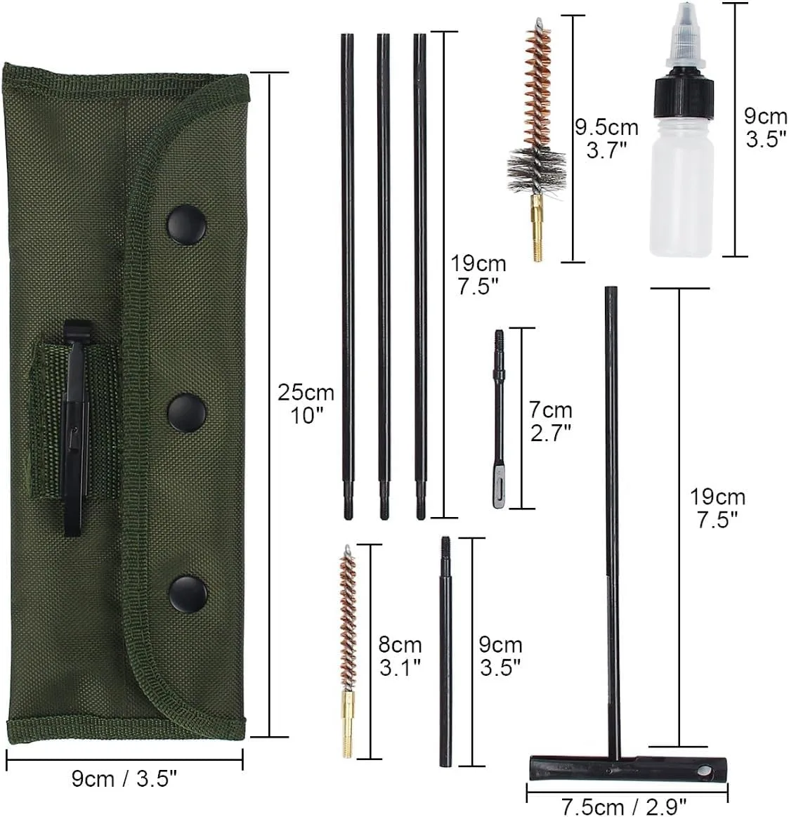 Kit de Limpieza Portátil para Rifles y Pistolas con Bolsa Táctica 4