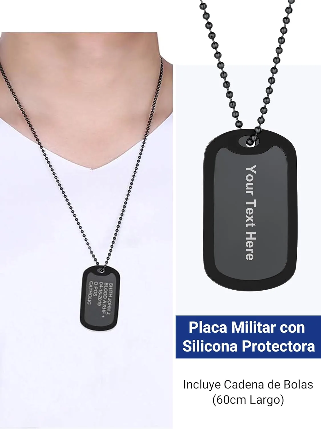 Dog Tag Militar Personalizado con Grabados 3