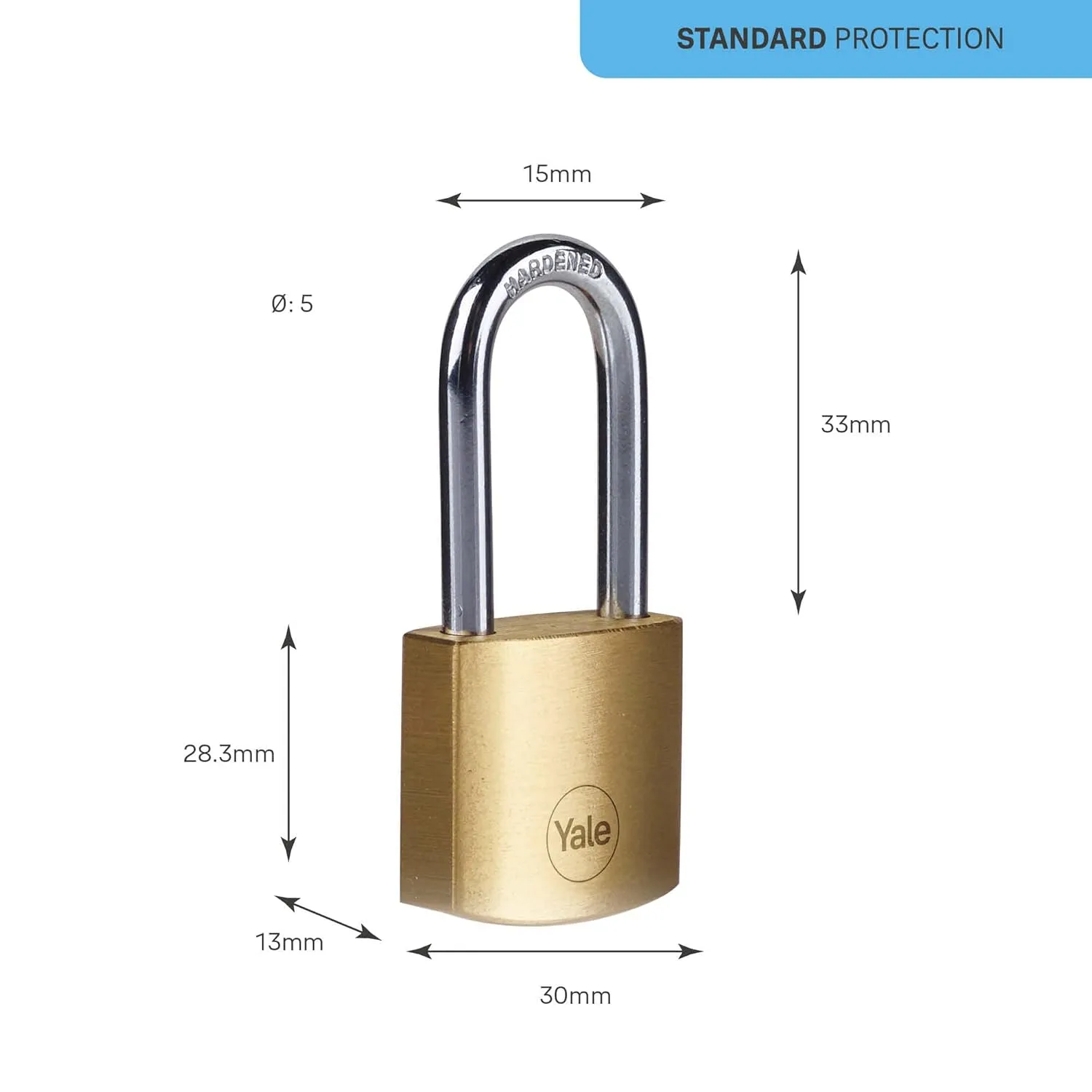 Candado Yale de Latón 30mm con 3 Llaves 4
