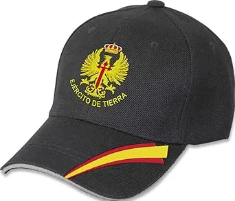 Gorra Bordada Ejército de Tierra - Negra, Talla Única Ajustable