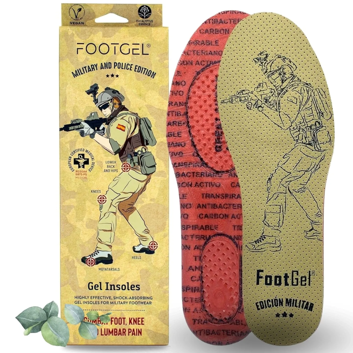 Plantillas Gel Militares para Botas de Trabajo FootGel 2