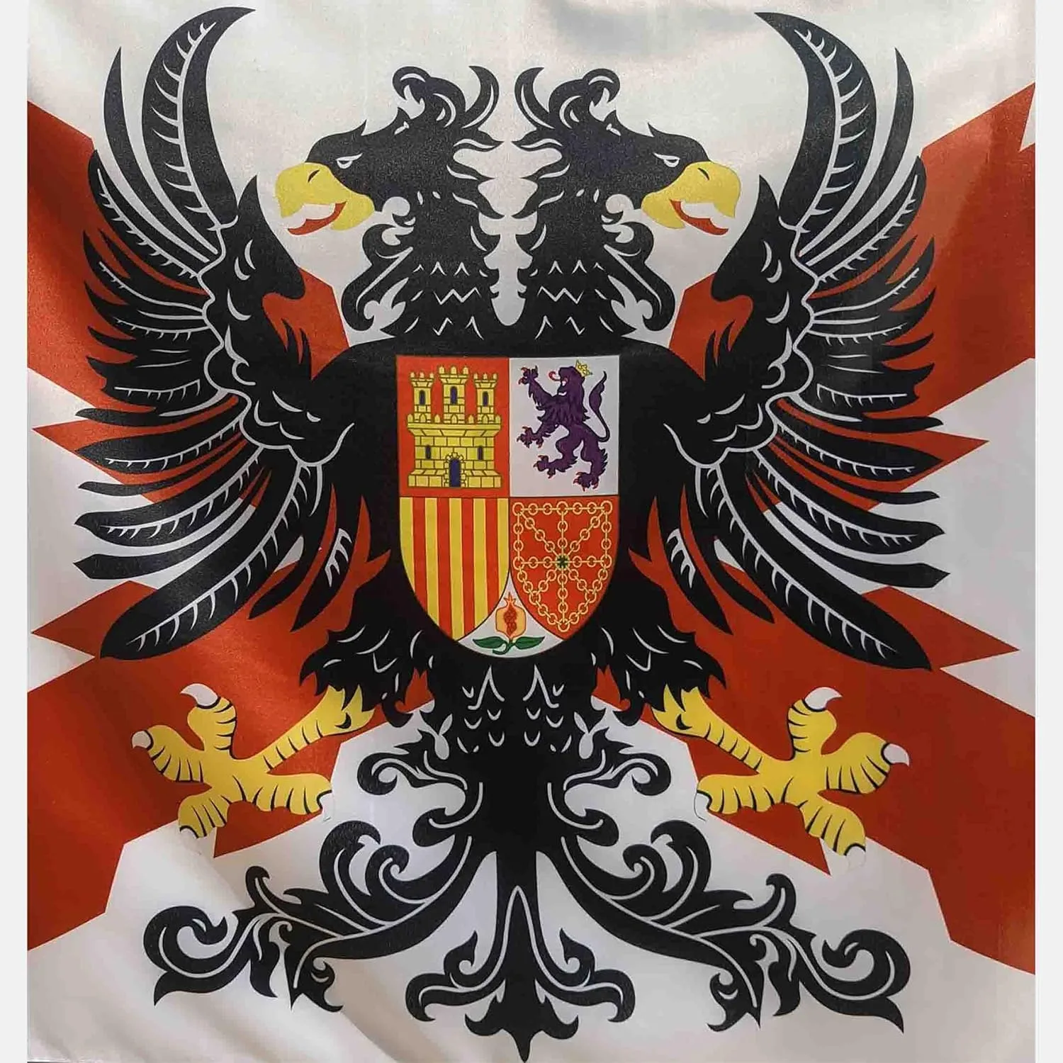 Bandera Histórica de los Tercios Españoles - Águila Bicefala y Aspa de Borgoña (150x90cm) 3