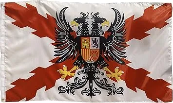 Bandera Histórica de los Tercios Españoles - Águila Bicefala y Aspa de Borgoña (150x90cm)