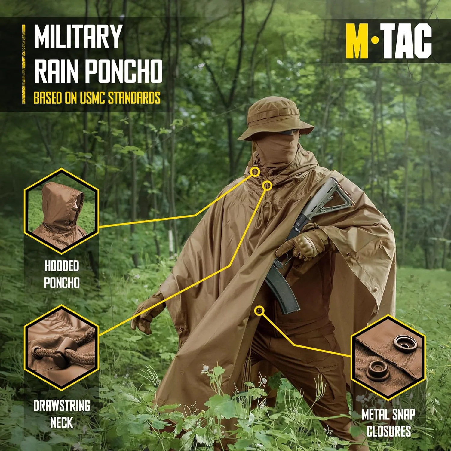 Poncho Militar Impermeable para Hombre 3