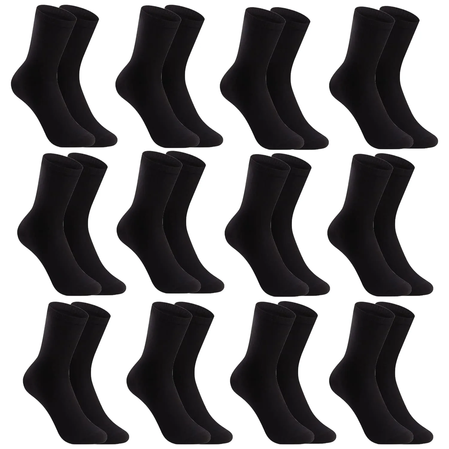 Pack 12 Pares Calcetines Deportivos Unisex, Negro y Blanco 2