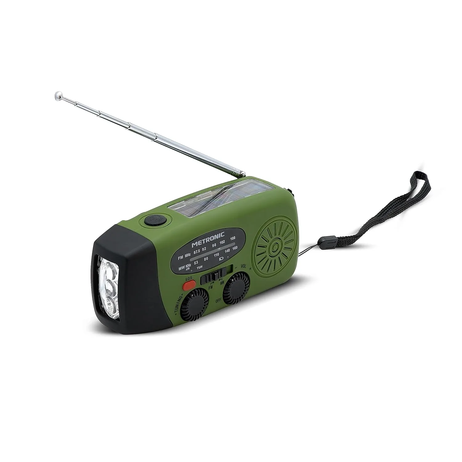 Radio Solar de Emergencia Multifunción con Linterna LED y Powerbank 3