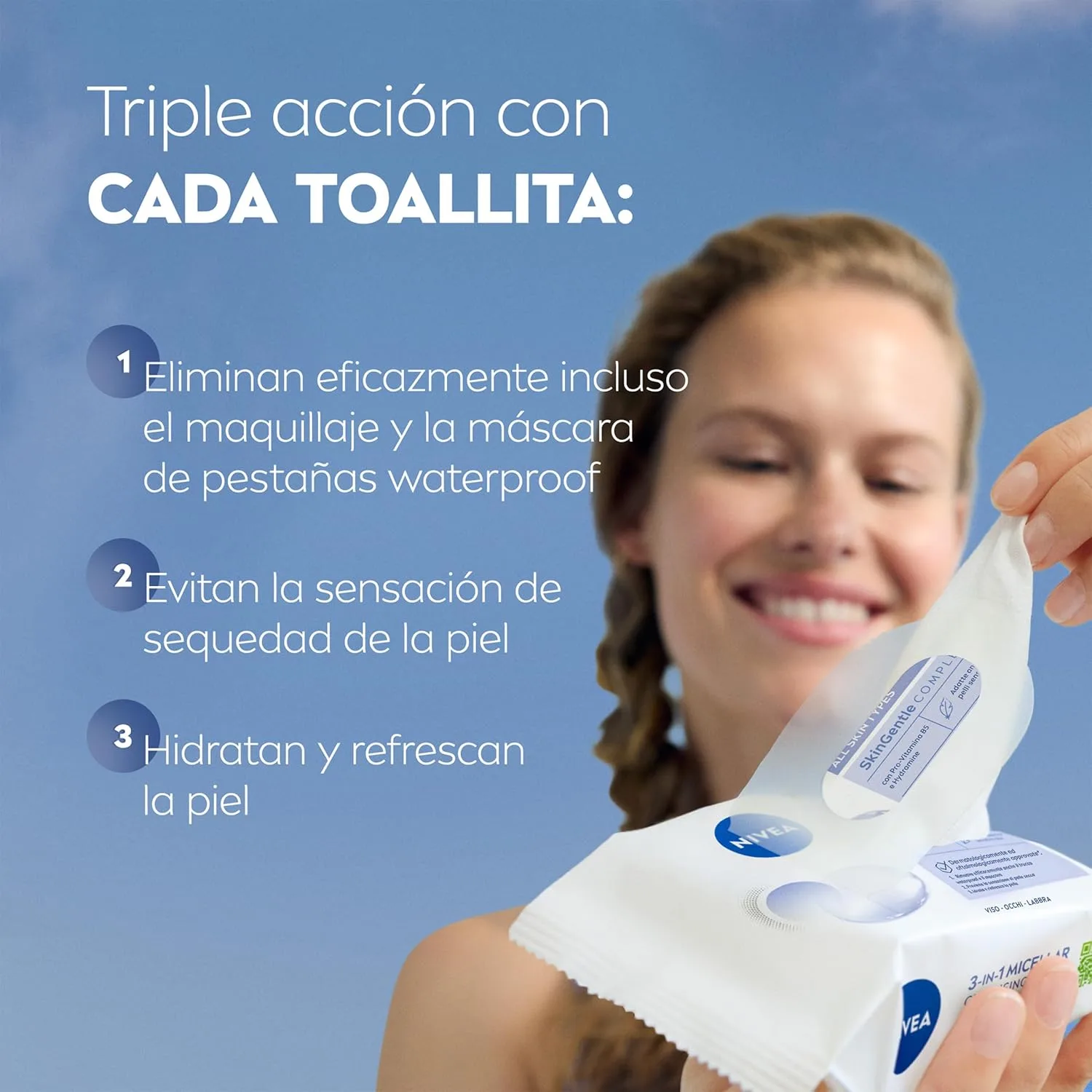 Toallitas Desmaquilladoras 3-en-1 NIVEA Refrescantes - 25 Ud. 4