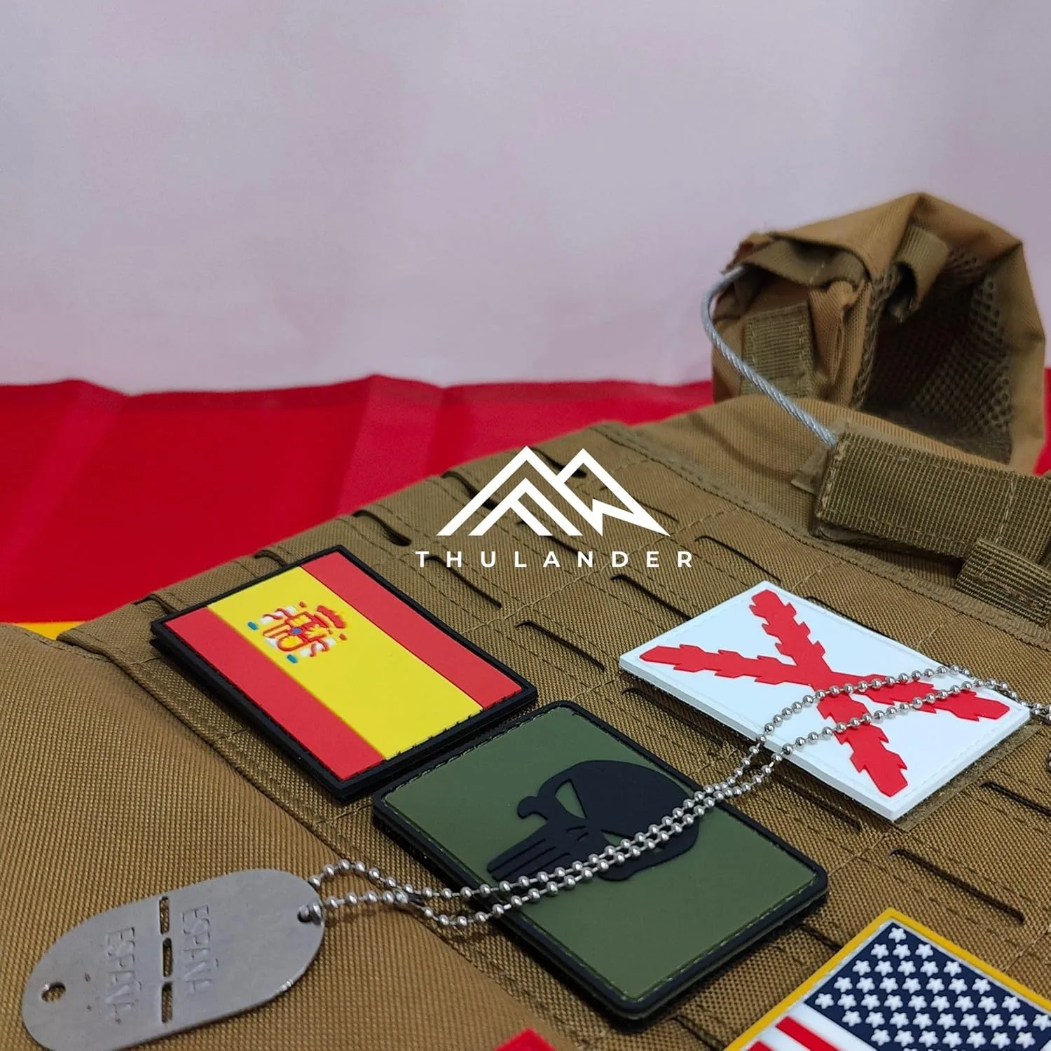 Pack 3 Parches PVC: España, Cruz de Borgoña y Punisher 3