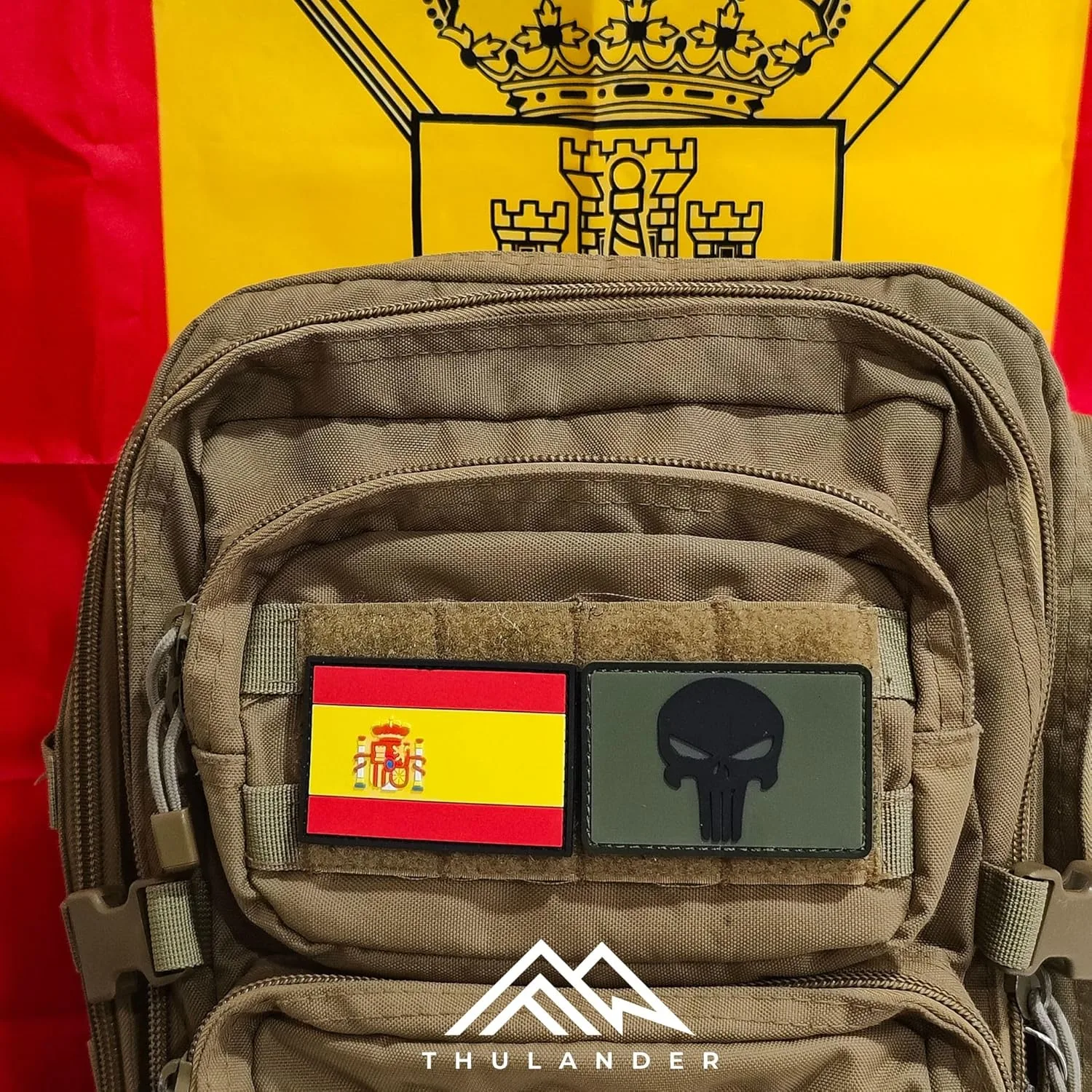 Pack 3 Parches PVC: España, Cruz de Borgoña y Punisher 4
