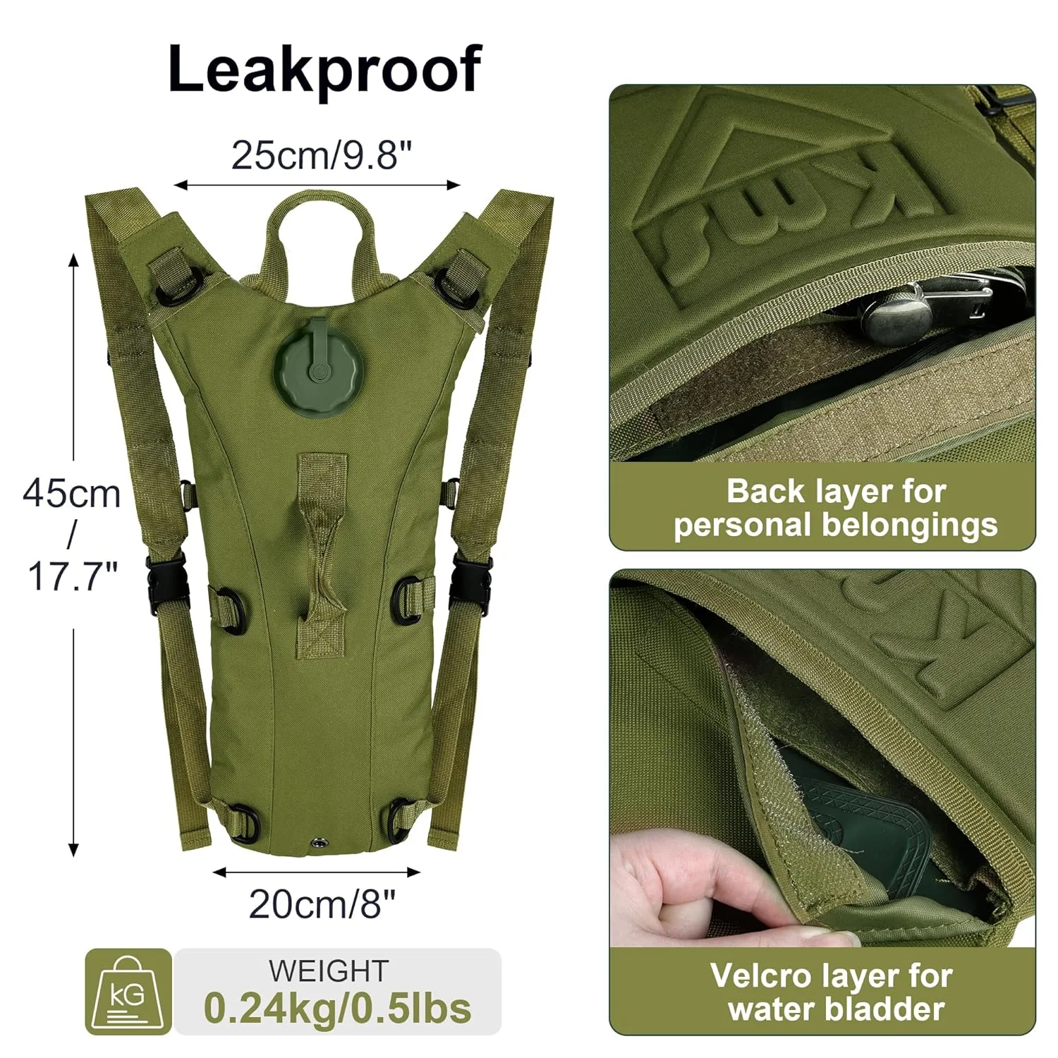 Mochila de Hidratación Militar 3L 4
