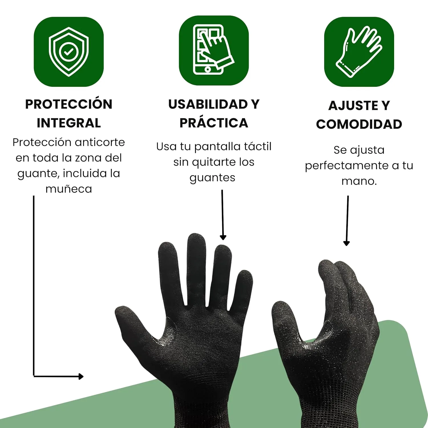Guantes Anticorte Nivel 5 Negros 4