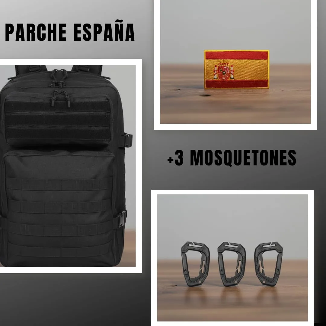 Mochila Táctica 45L con Parches España y EE.UU. 4