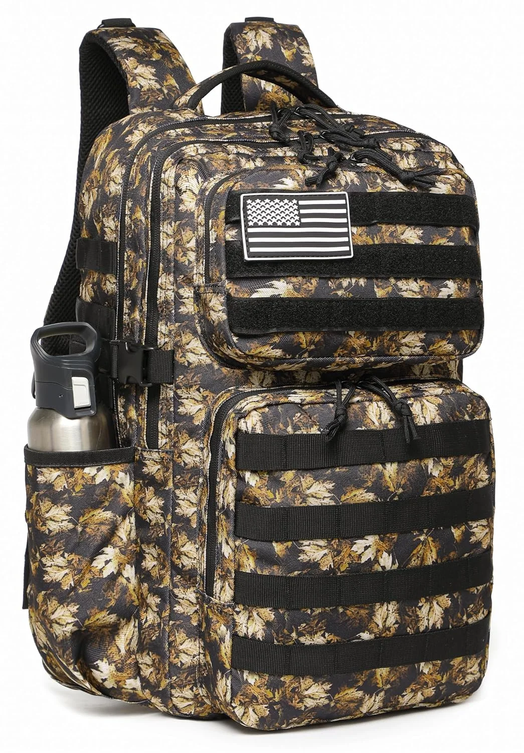 Mochila táctica militar para hombre, impermeable, mochila de asalto de 3 días, bolsa Molle con soporte para botella de agua, Negro -, 30L US, Mochila táctica